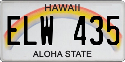 HI license plate ELW435