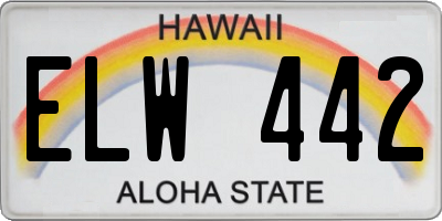 HI license plate ELW442