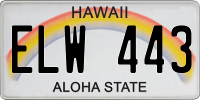 HI license plate ELW443