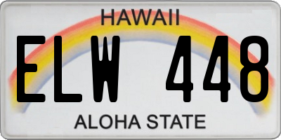 HI license plate ELW448