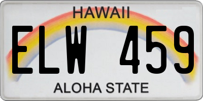 HI license plate ELW459
