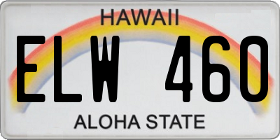 HI license plate ELW460