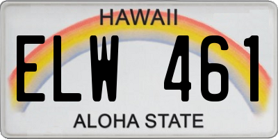 HI license plate ELW461