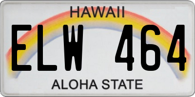 HI license plate ELW464