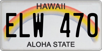 HI license plate ELW470