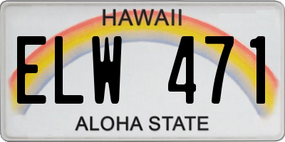 HI license plate ELW471