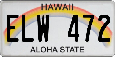 HI license plate ELW472