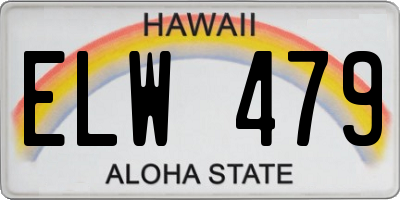HI license plate ELW479