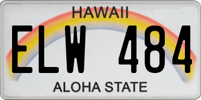 HI license plate ELW484