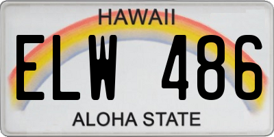 HI license plate ELW486