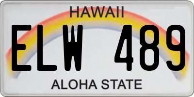 HI license plate ELW489