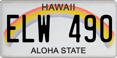HI license plate ELW490