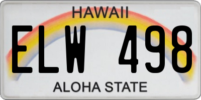 HI license plate ELW498