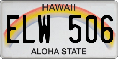 HI license plate ELW506