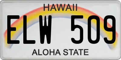 HI license plate ELW509