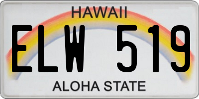 HI license plate ELW519