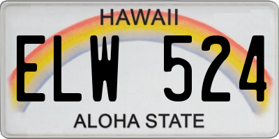 HI license plate ELW524