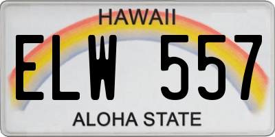 HI license plate ELW557