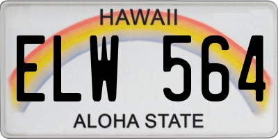 HI license plate ELW564