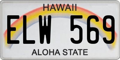 HI license plate ELW569