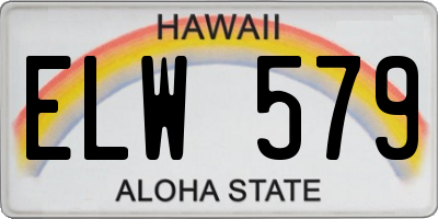 HI license plate ELW579