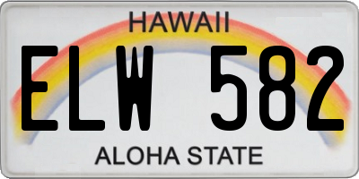 HI license plate ELW582
