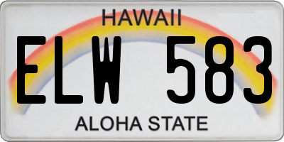 HI license plate ELW583