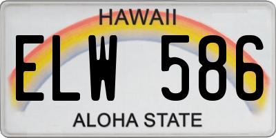 HI license plate ELW586