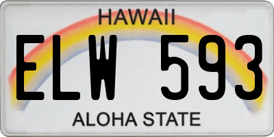 HI license plate ELW593