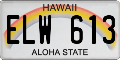 HI license plate ELW613