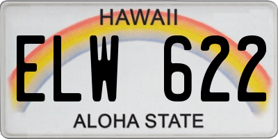 HI license plate ELW622