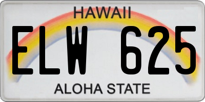 HI license plate ELW625
