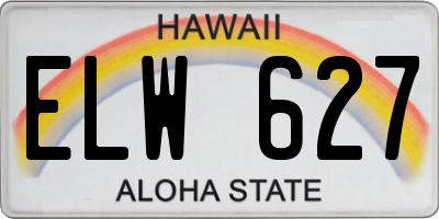 HI license plate ELW627