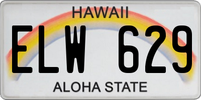 HI license plate ELW629