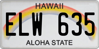 HI license plate ELW635
