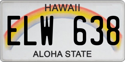 HI license plate ELW638