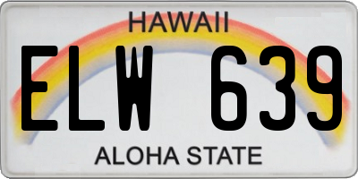 HI license plate ELW639