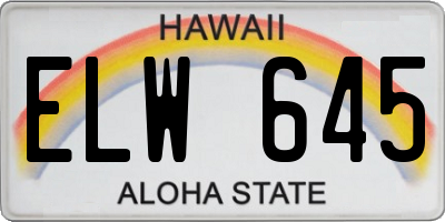 HI license plate ELW645
