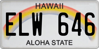 HI license plate ELW646