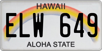 HI license plate ELW649