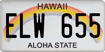HI license plate ELW655