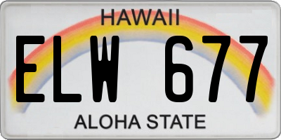 HI license plate ELW677