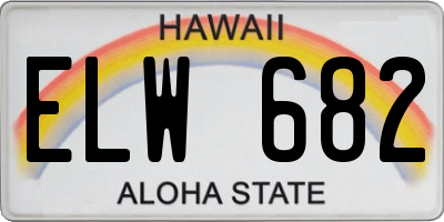 HI license plate ELW682