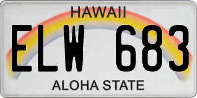 HI license plate ELW683