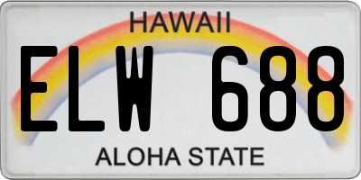 HI license plate ELW688