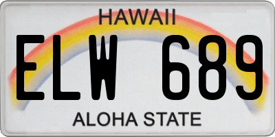HI license plate ELW689
