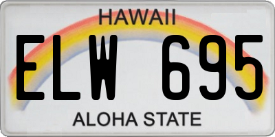 HI license plate ELW695