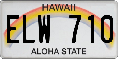 HI license plate ELW710