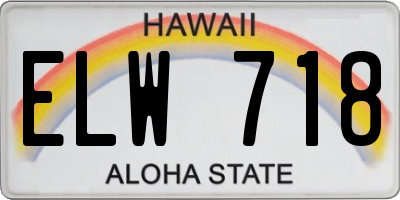 HI license plate ELW718