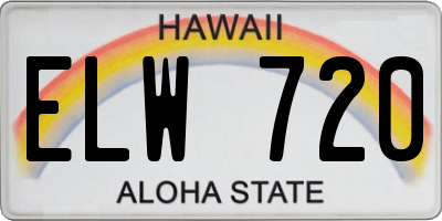 HI license plate ELW720
